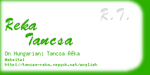 reka tancsa business card